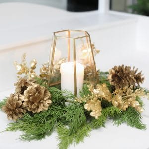 Cassidy Cedar Gold Terrarium Centrepiece