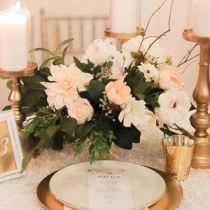 Jade Wild Peach Faux Floral Centrepiece