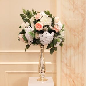 Jade Peach & White Greenery Centrepiece