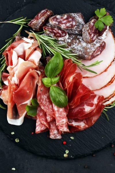 flavorful cured meat platter