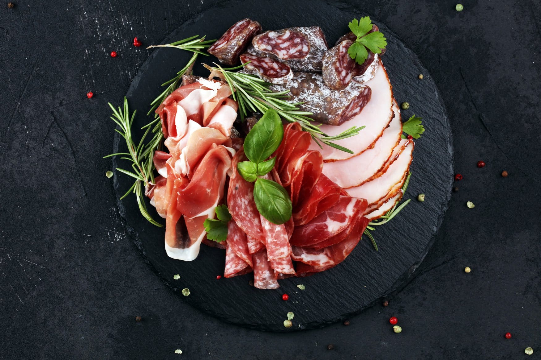 flavorful cured meat platter
