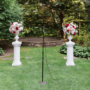 Lucy Burgundy Peach Silk Floral Arrangement Backdrop